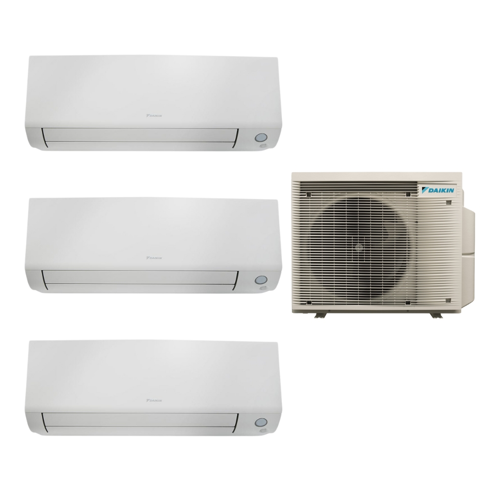 Aparat de aer conditionat multisplit Daikin Bluevolution cu doua unitati interne Emura 7000 BTU si una de 12000 BTU Black